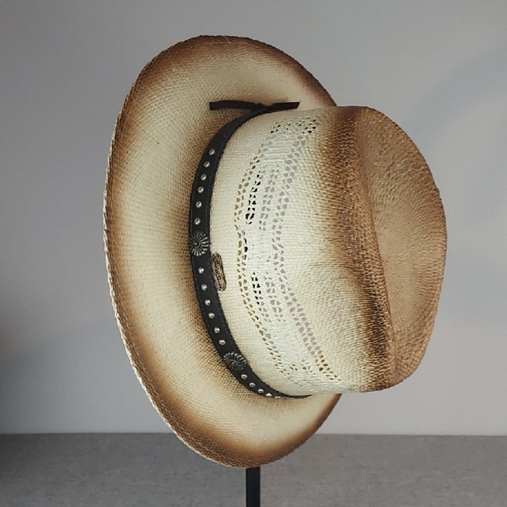 Sun 'N' Sand Headwear Light Brown Cream Cowboy Style Beach Hat UPF 50+ NWT